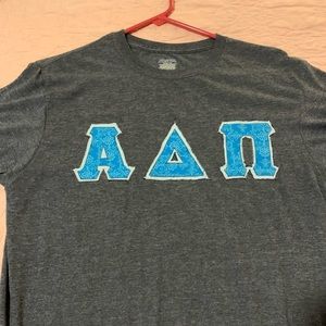 Alpha delta pi stitch letter shirt